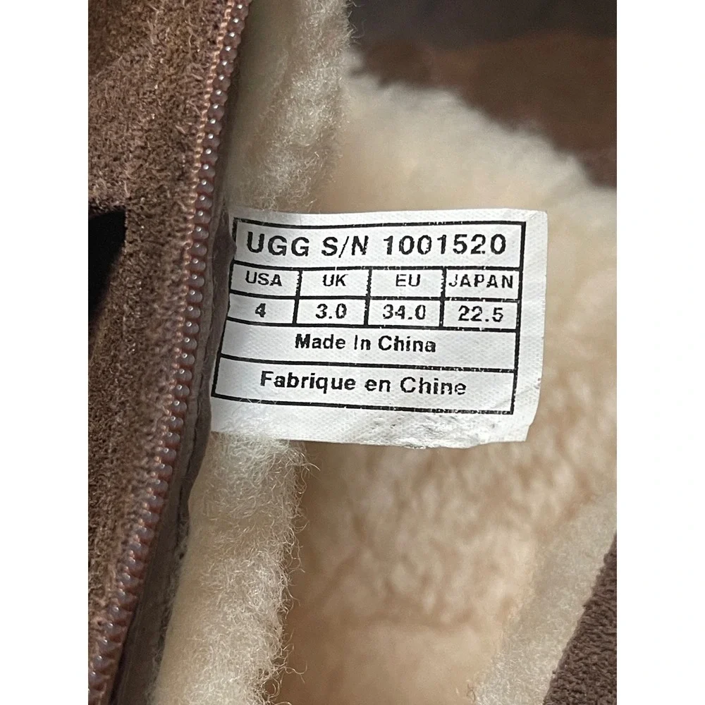 UGG Tall Chestnut Brown Suede Buckle Strap